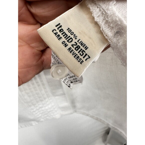 LL Bean Linen Tunic Top 3X Pleated Button Long Sleeves Resort Cruise 100% Linen - Picture 11 of 12